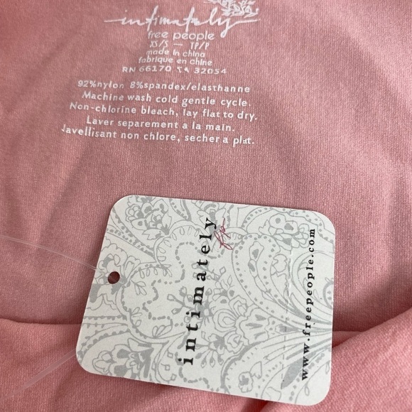 NEW Free People Seamless Bodysuit Washed Pink V Neckline Gusset Snap Sleeveless - Picture 7 of 10